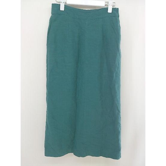 ◇ LAGUNAMOON ラグナムーン リネン混 ロング 台形 スカート サイズS グリーン レディース_画像1