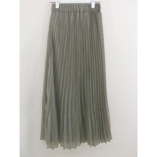 * N. Natural Beauty Basic waist rubber long pleated skirt size S khaki lady's 