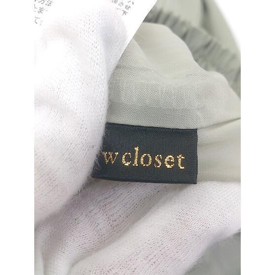 ◇ w closet ダブルクローゼット ウエストゴム ロング プリーツ スカート サイズM グリーン系 レディース_画像4