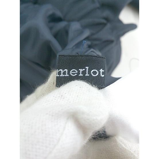 ◇ merlot メルロー ウエストゴム レイヤード ロング フレア スカート サイズM ブラック レディース P_画像4