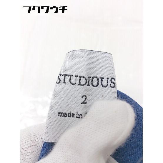 ◇ STUDIOUS ステュディオス 五分袖 カットソー サイズ2 ブルー レディース_画像4
