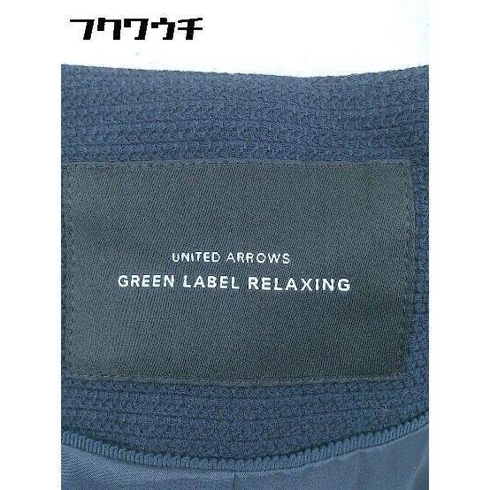 ◇ UNITED ARROWS green label relaxing ノーカラー ジャケット 40サイズ ネイビー レディース_画像4