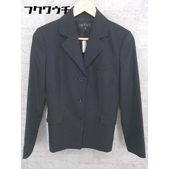 ◇ INDIVI インディヴィ 3B 長袖 テーラード ジャケット 40サイズ ブラック レディース_画像2