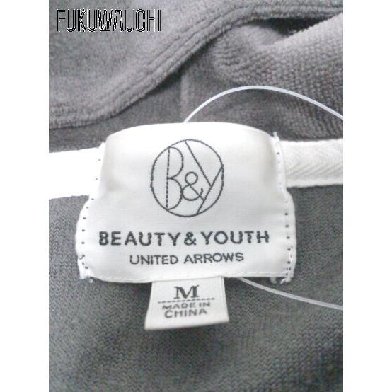 ◇ BEAUTY&YOUTH UNITED ARROWS ベロア ジップアップ パーカー M グレー レディース_画像5