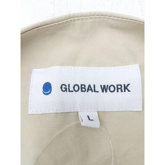 ◇ GLOBAL WORK グローバルワーク 長袖 ノーカラー コート L ベージュ レディース_画像4