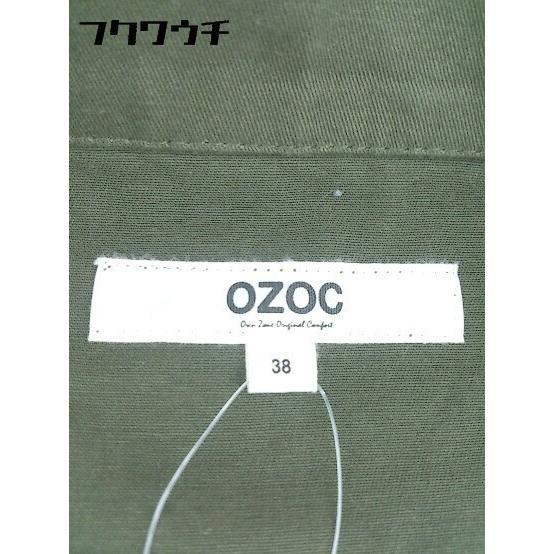 ◇ OZOC オゾック バックニット 長袖 ジャケット 38 カーキ グレー * 1002799852869_画像4