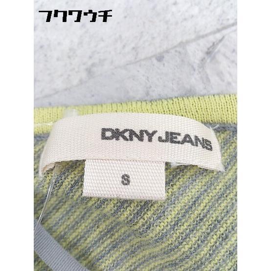 ◇ DKNY JEANS ダナキャランニューヨーク ウール 七分袖 ニット セーター Sサイズ グレー イエロー レディース_画像4