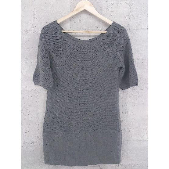 * Ray BEAMS Ray Beams ribbon short sleeves sweater gray lady's 