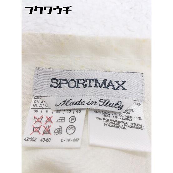 ◇ SPORTMAX スポーツマックス イタリア製 リネン混 ノースリーブ カットソー サイズ40 オフホワイト レディース_画像4