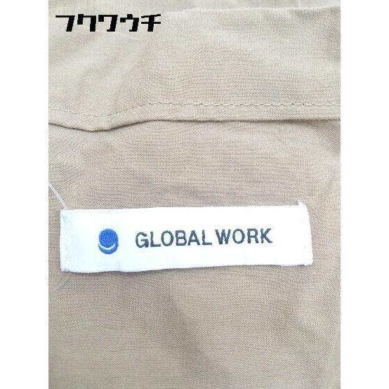◇ GLOBAL WORK グローバルワーク ウエストゴム 長袖 ロング シャツ ワンピース サイズF ブラウン レディース_画像4