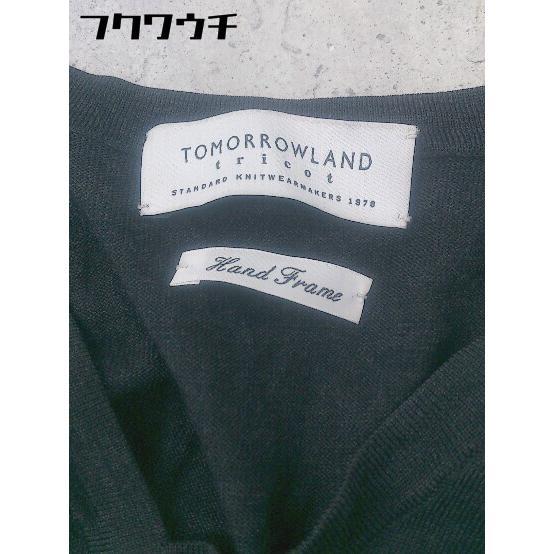 ◇ TOMORROWLAND tricot トゥモローランドトリコ ウール ニット 長袖 Vネック セーター サイズXS ダークグレー レディース_画像4