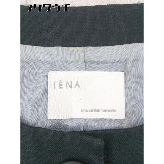 ◇ IENA イエナ リネン混 長袖 ノーカラー ジャケット ブラック レディース_画像4