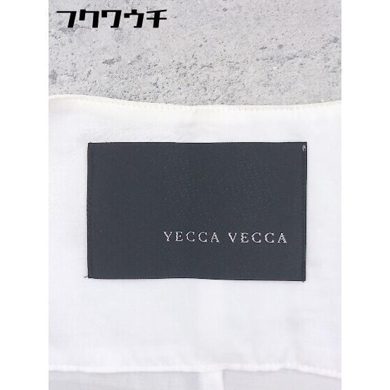 ◇ YECCA VECCA イェッカ ヴェッカ 薄手 ノーカラー ジップアップ ジャケット サイズF ホワイト レディース_画像4