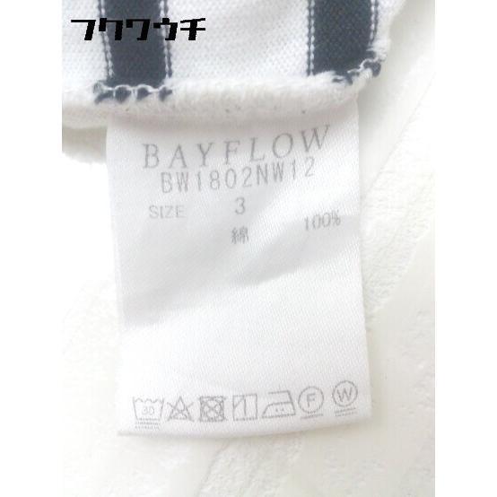 ◇ BAYFLOW ベイフロー ボーダー 長袖 長袖 Tシャツ カットソー サイズ3 ホワイト ブラック レディース_画像6