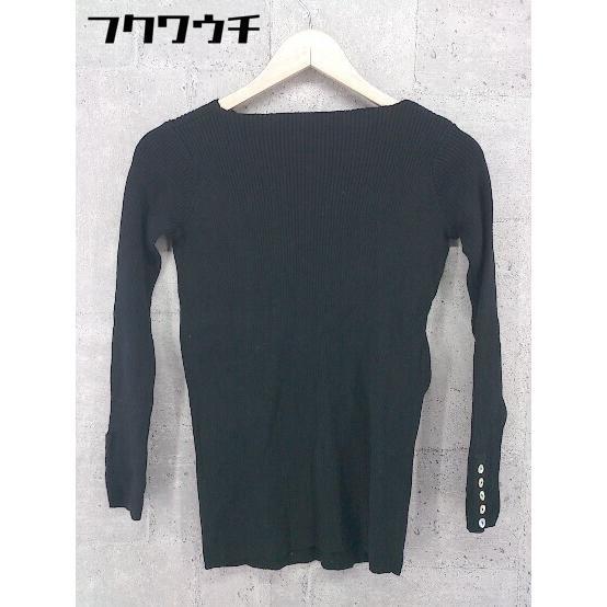 ◇ antiqua アンティカ リブ コットン ニット 長袖 セーター サイズS ブラック レディース_画像3