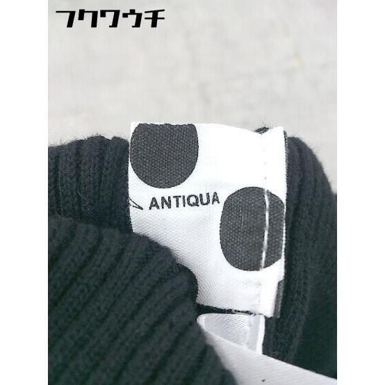 ◇ antiqua アンティカ リブ コットン ニット 長袖 セーター サイズS ブラック レディース_画像4