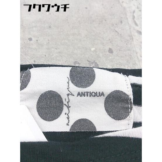 ◇ antiqua アンティカantiqua アンティカ ボーダー 長袖 Tシャツ カットソー ブラック ホワイト レディース_画像4