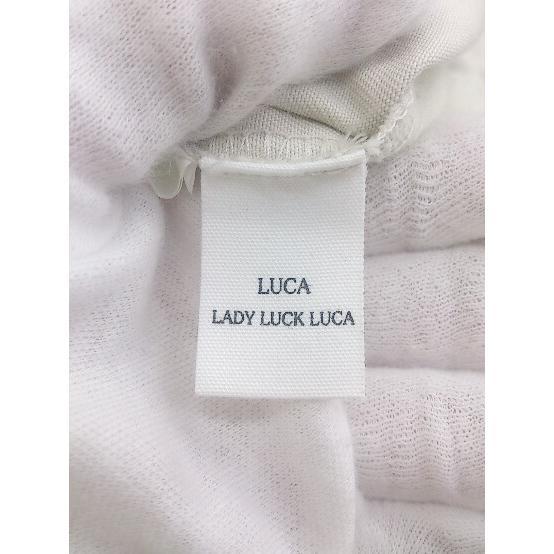 ◇ LUCA/LADY LUCK LUCA ウエストゴム カットオフ加工 ロング フレア スカート サイズ36 ベージュ ブラック レディース P_画像4
