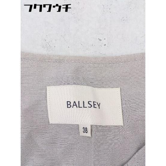 ◇ ◎ BALLSEY ボールジィ ベルト付 シルク混 長袖 ノーカラー コート サイズ38 グレー レディース_画像4