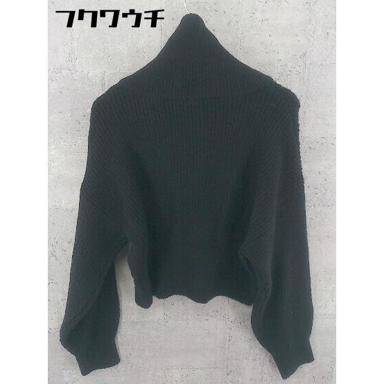 # Heather Heather ta-toru шея половина Zip длинный рукав вязаный свитер размер F черный женский 