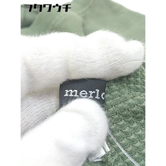 ◇ merlot メルロー Vネック ワッフルサーマル 長袖 カットソー カーキ レディース_画像4