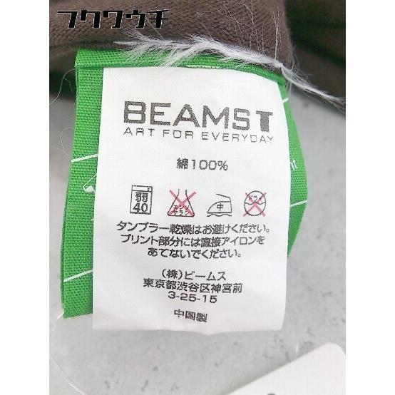 ◇ BEAMS T ビームスティー プリント クルーネック 半袖 Tシャツ カットソー サイズXS ブラウン レディースの画像5