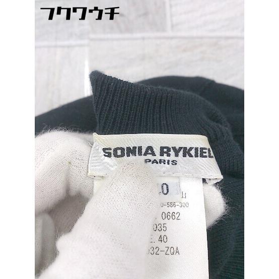 ◇ SONIA RYKIEL ソニアリキエル イタリア製 コットン ニット 長袖 セーター サイズ40 ブラック レッド レディース_画像4