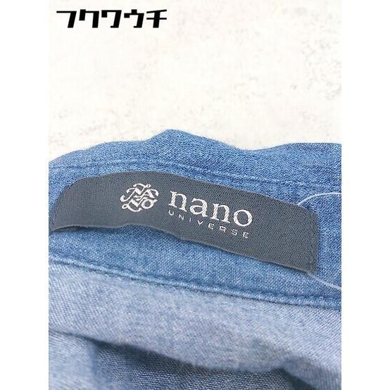 ◇ nano universe ナノ ユニバース 長袖 シャツ ブラウス サイズF ブルー系 レディース_画像4