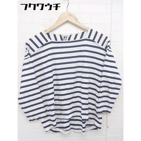 ◇ liflattie ships リフラティ シップス ボーダー 長袖 Tシャツ カットソー サイズS ホワイト ネイビー レディース_画像1