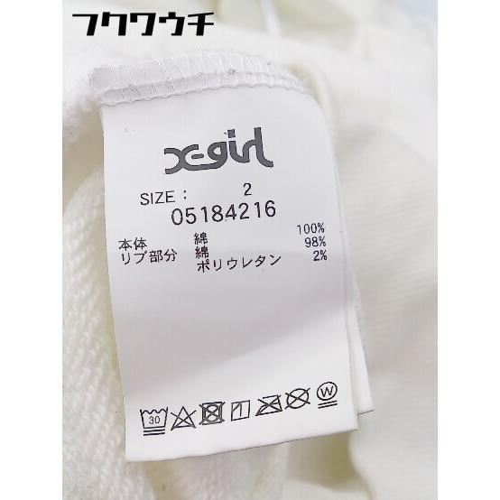◇ X-girl エックスガール バックプリント 長袖 プルオーバー パーカー サイズ2 ホワイト　マルチ レディース_画像5