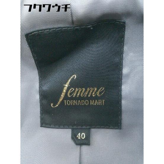 ■ ◎ TORNADO MART FEMME トルネードマート ファム ジップアップ コート サイズ40 ネイビー系 レディース_画像4