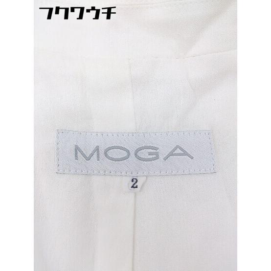 ◇ MOGA モガ リネン混 長袖 ジャケット サイズ2 オフホワイト レディース_画像4