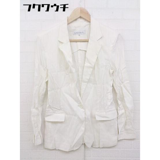 ◇ MOGA モガ リネン混 長袖 ジャケット サイズ2 オフホワイト レディース_画像1