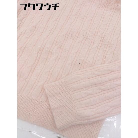 ◇ CASHMERE green label relaxing カシミア100% ケーブル 長袖 ニット セーター サイズ 40 ピンク レディース_画像6