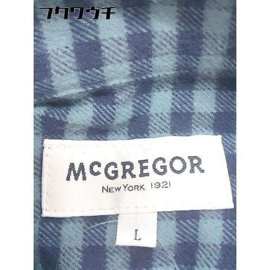 ◇ McGREGOR マックレガー チェック 長袖 シャツ ブラウス サイズ L ブルー ネイビー レディース_画像8