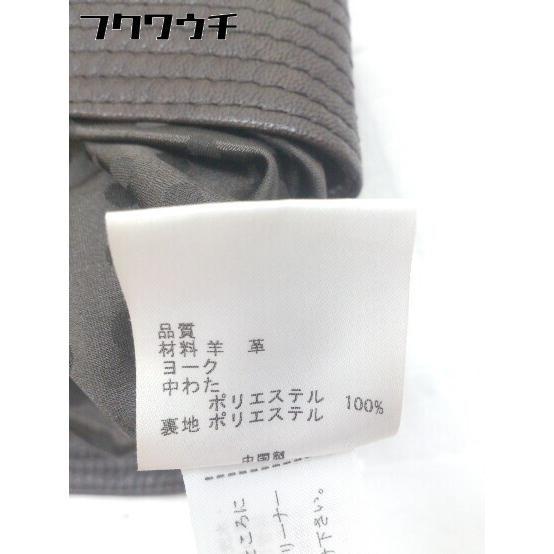 ◇ KUMIKYOKU 組曲 羊革 七分袖 ジップアップ ジャケット サイズ2 ブラウン レディース_画像6