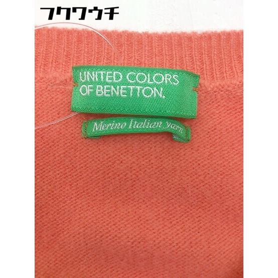 * UNITED COLORS OF BENETTON V neck long sleeve knitted sweater size CH S orange lady's 