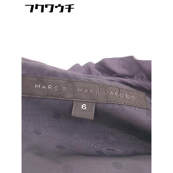 ◇ MARC BY MARC JACOBS シルク100％ フリルカラー フレアスリーブ カシュクールブラウス サイズ6 ネイビー系 レディース_画像4