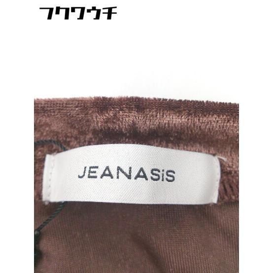 ◇ ◎ ●未使用● JEANASIS ジーナシス タグ付き ベロア調 長袖 プルオーバー カットソー サイズF ブラウン レディース_画像5