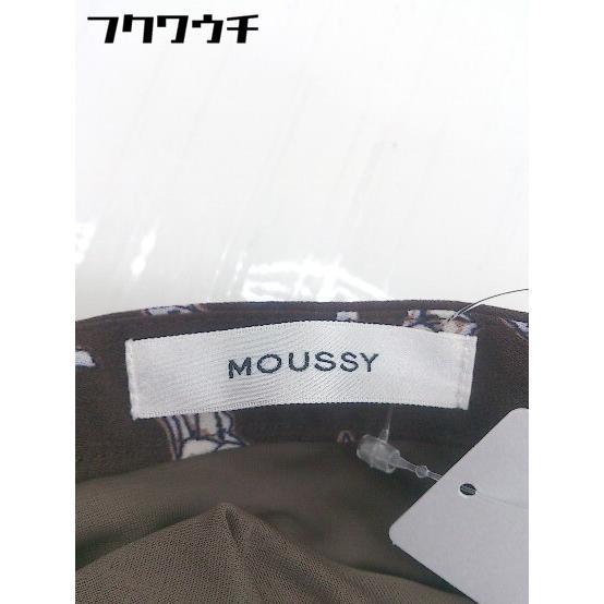 ◇ MOUSSY マウジー 総柄 サイドジップ ロング スカート サイズ1 ブラウン レディース_画像4