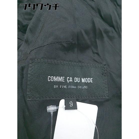 ◇ COMME CA DU MODE コムサデモード ストライプ 肩パット 1B 長袖 ジャケット ブレザー サイズ 9 ブラック レディース_画像4