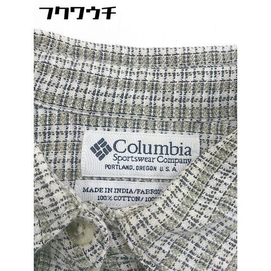 ◇ Columbia コロンビア チェック 長袖 シャツ ブラウス サイズ S ベージュ ホワイト ブラック レディース_画像4