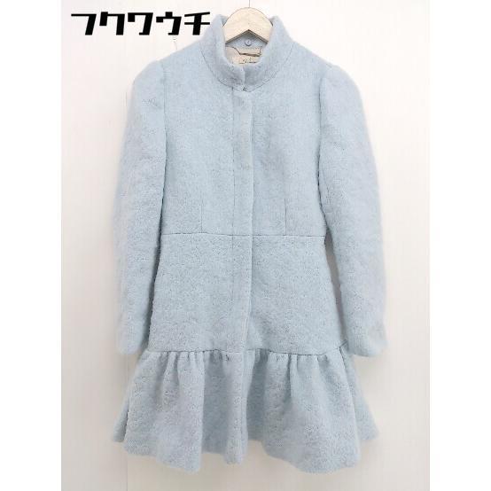 ■ snidel スナイデル 裾フレア ウール ニット 長袖 コート サイズ 0 ブルー レディース_画像1