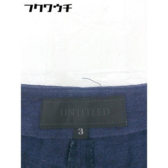 ◇ UNTITLED アンタイトル リネン100% ワイド パンツ サイズ 3 ネイビー レディース_画像4