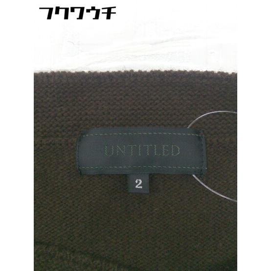 ◇ UNTITLED アンタイトル アーガイル ウール ニット セーター サイズ2 ブラウン レディース_画像4