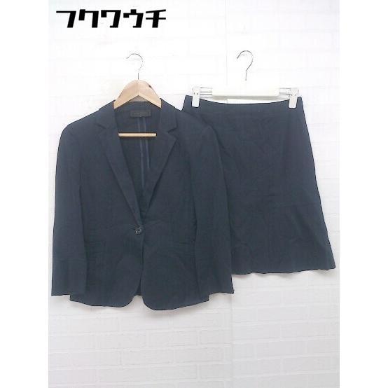 * UNTITLED Untitled 1B knees height single skirt suit top and bottom setup size 2 navy series lady's 