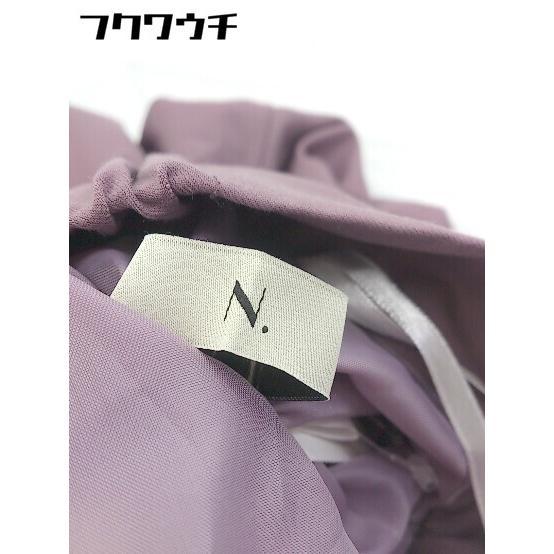 ◇ N. Natural Beauty Basic バックジップ 膝下丈 フレア スカート サイズM パープル系 レディース_画像4