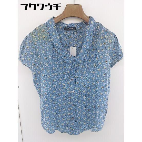 * ZUCCa Zucca floral print short sleeves shirt blouse size M blue multi lady's 