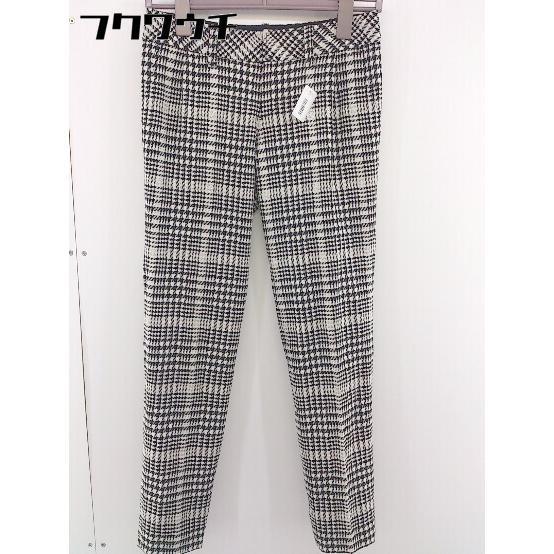 * PINKY&DIANNE Pinky & Diane check lame slacks pants size 36 eggshell white black lady's 