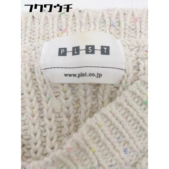 ◇ PLST プラステ カギ編み コットン ニット ノースリーブ チュニック セーター サイズ 2 ベージュ レディース_画像4